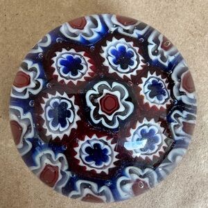 Murano Millefiori Glass Paperweight. 2” wide by 1.5” high